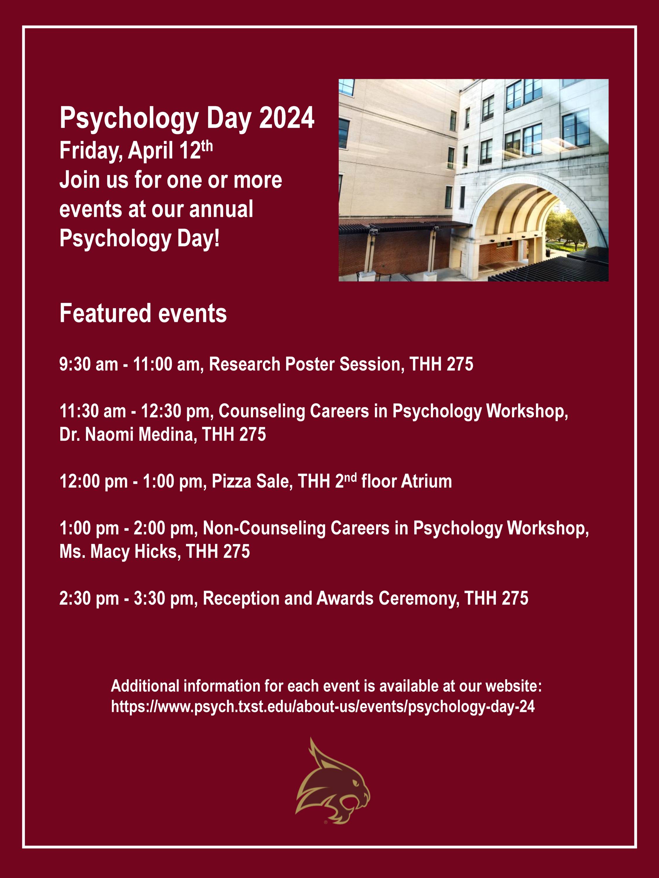 Psychology Day 2024 Department of Psychology Texas State University